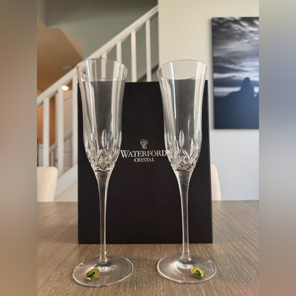 Waterford Crystal LISMORE ESSENCE CHAMPAGNE FLUTE, 7.5OZ, SET OF 2
